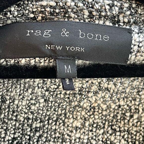 RAG & BONE Hart Tweed Jacket zipper Moto GRAY Biker medium - Picture 6 of 7